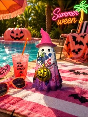 Ghost Figurine - resin decor, 8”